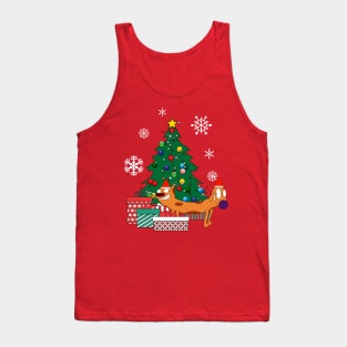 Catdog Around The Christmas Tree Tank Top